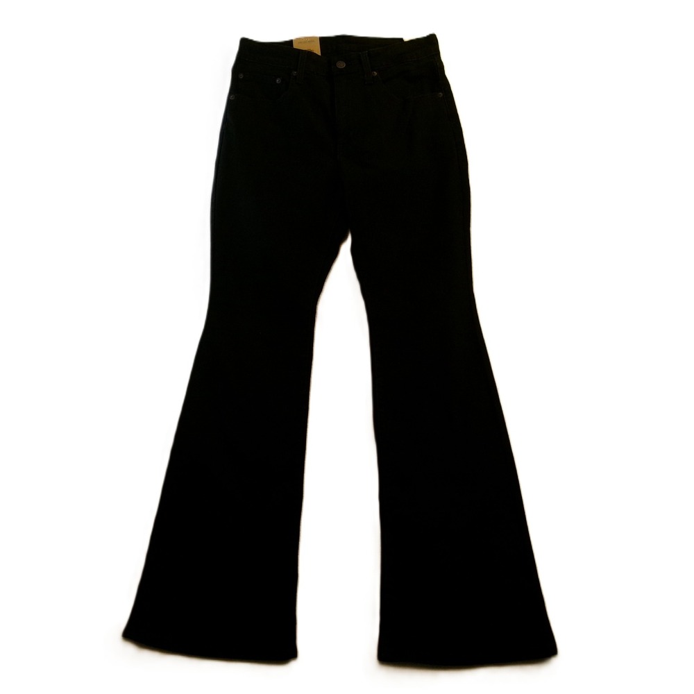 LEVI'S Women's 726 High Rise Flare Jeans Soft Black Stretch Size 26 Short Denim